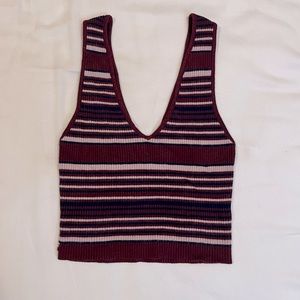 Kendall and Kylie Knit Stripped Crop Top